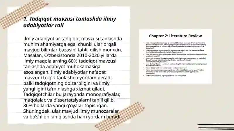 Tadqiqot mavzusiga oid ilmiy adabiyotlar bilan ishlash 3