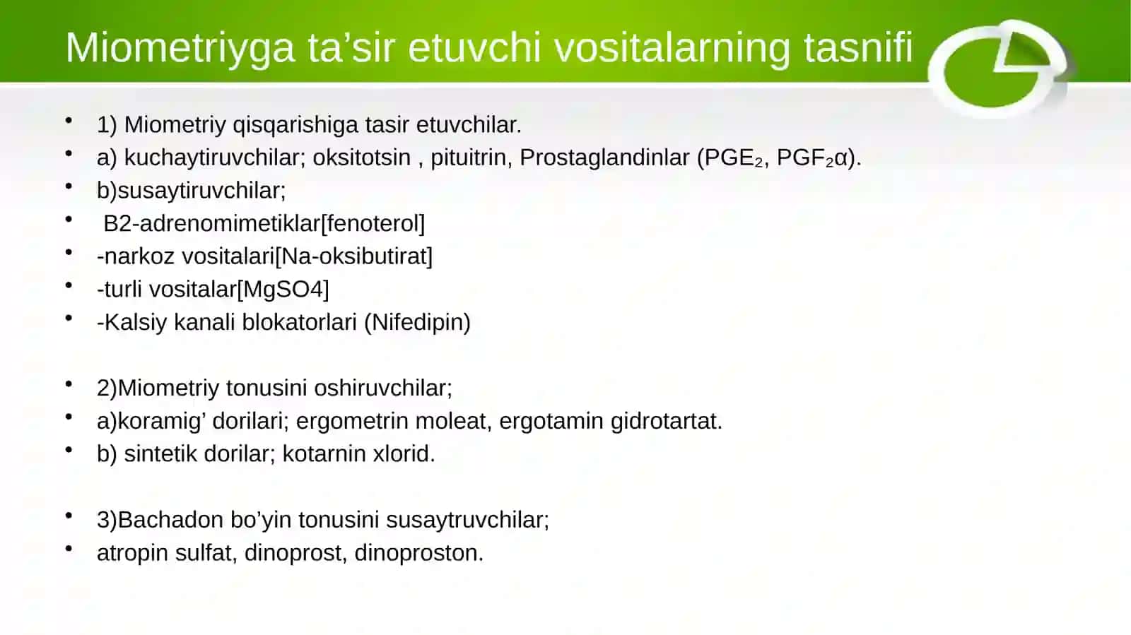 Miometriyga tasir etuvchi vositalar 3