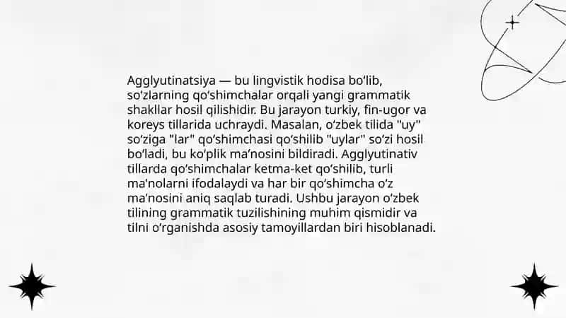 Turkiy tillarning agglyutinativ tabiati 3