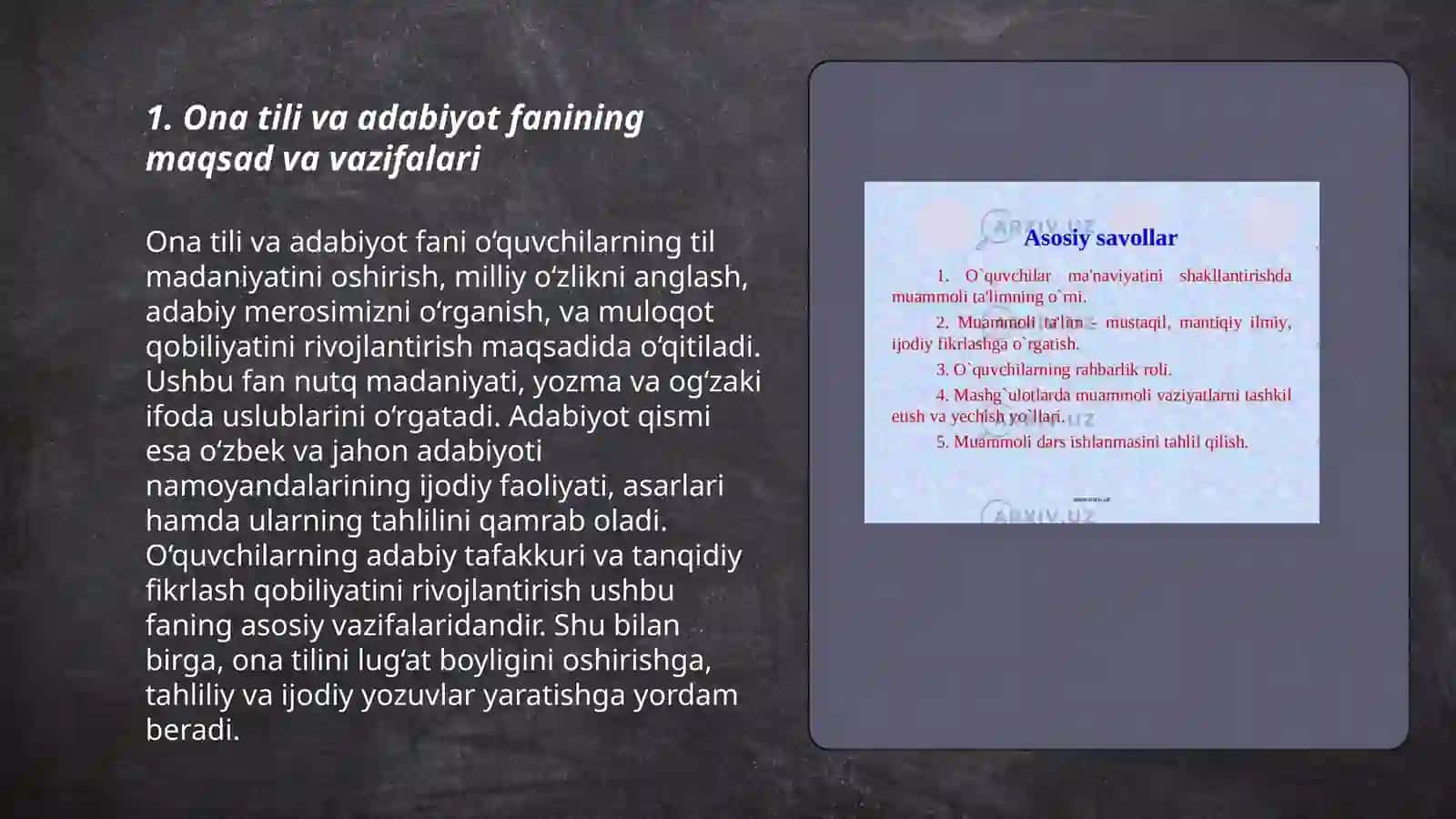 Ona tili va adabiyot fanidan tuzilgan topshiriqlarni ekspertiza qilish 3