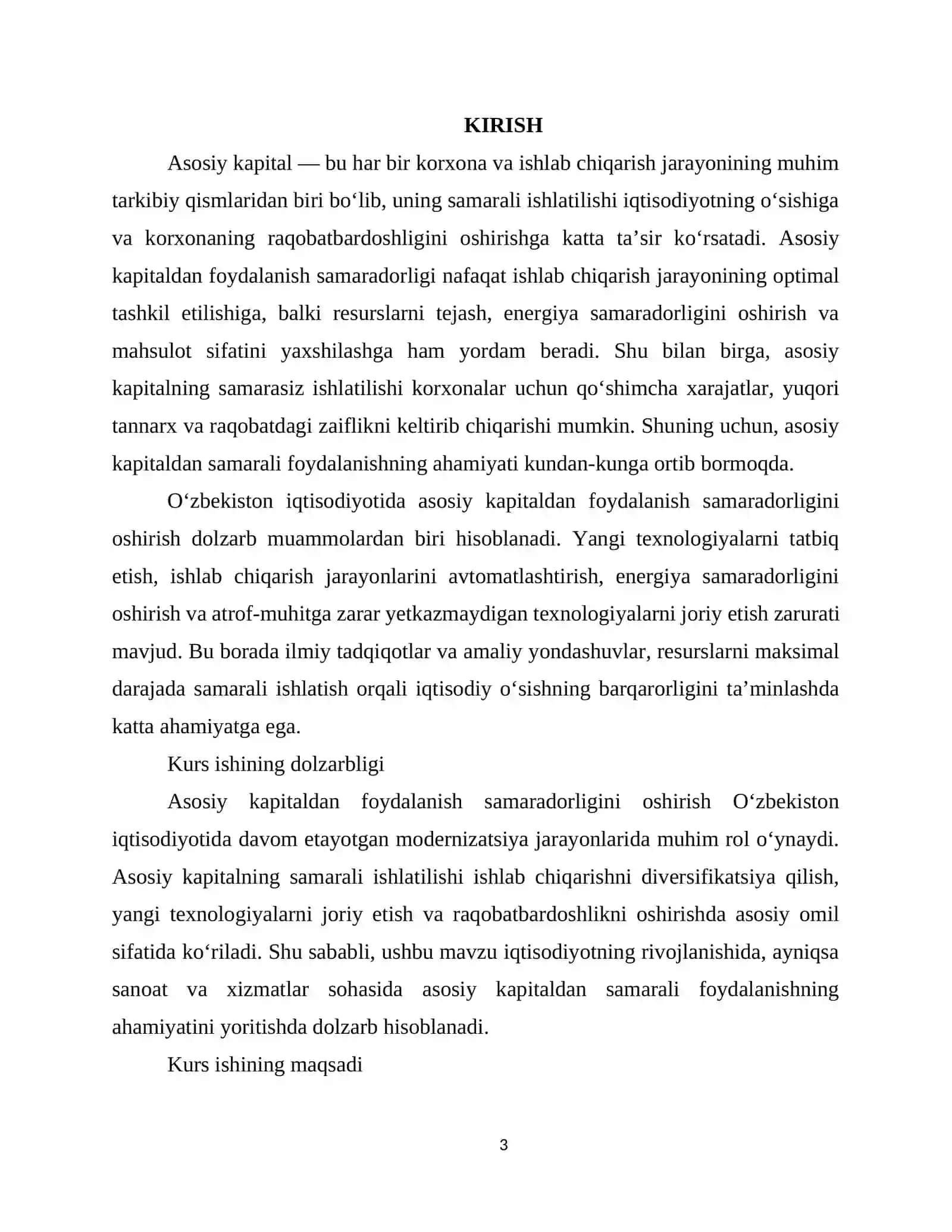 IQTISODIYOT: Himoyadan o’tdi kurs ishi 3