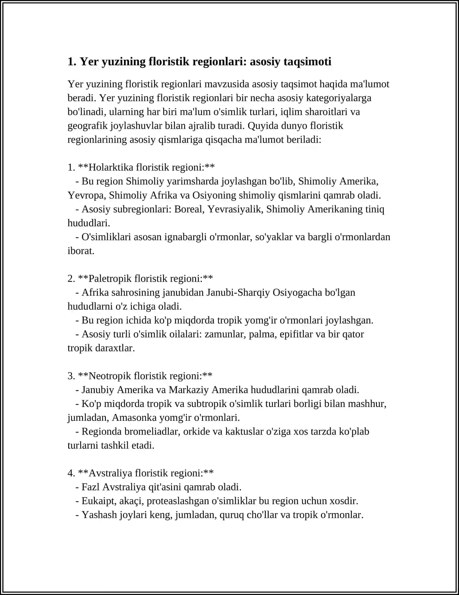 YER YUZINING FLORISIK VA FAUNISTIK REGIONLARI 3