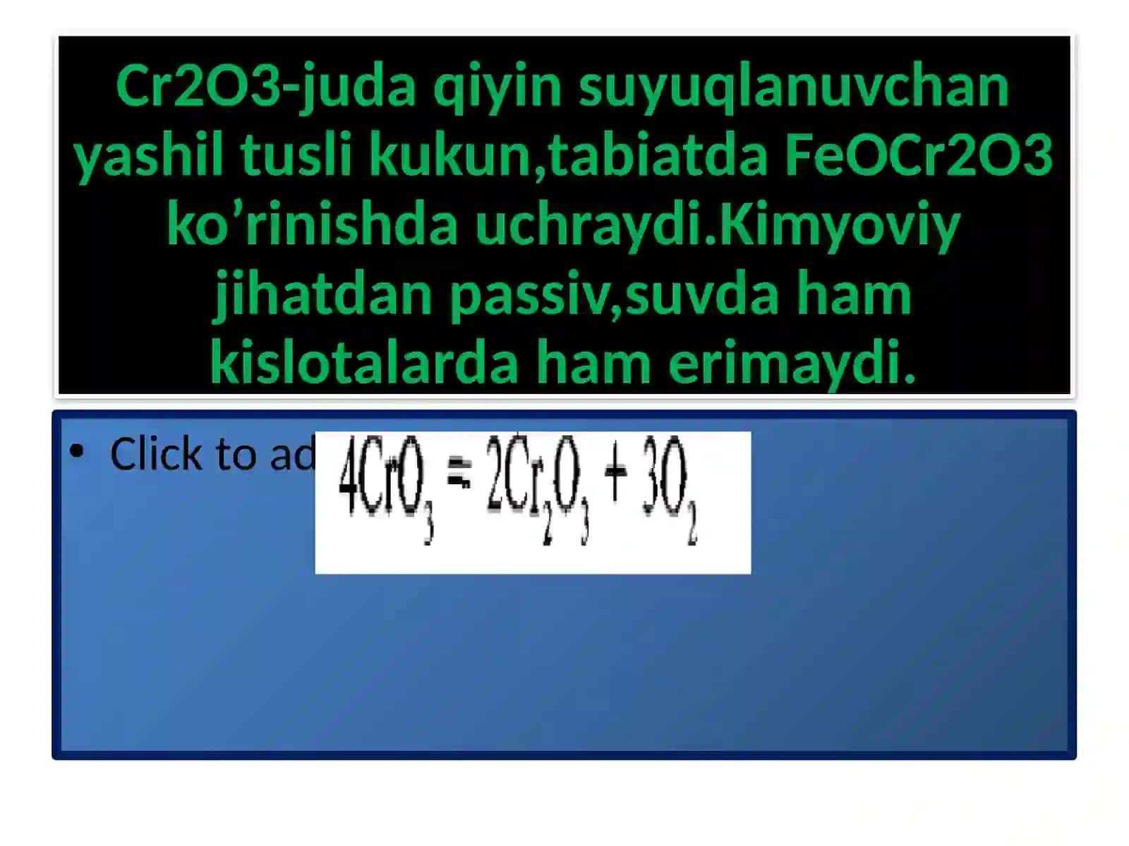 Xrom oksidlari, gidroksidlari, kislotalari 3