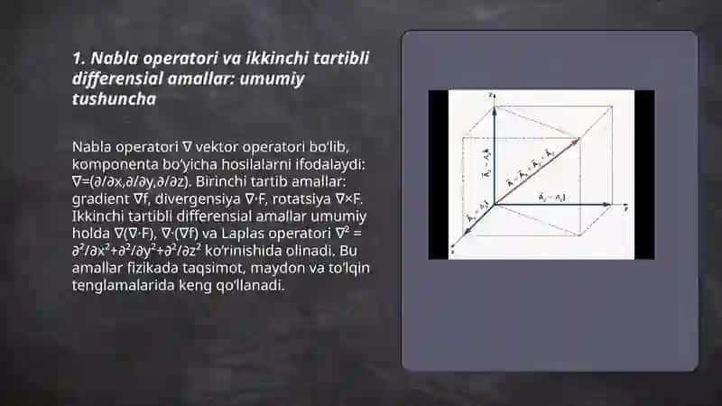 Vektor maydonidagi ikkinchi tartibli amallar 3