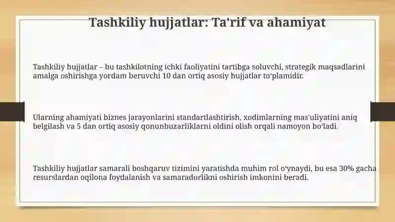 Tashkiliy hujjatlar va ularning turlari 3