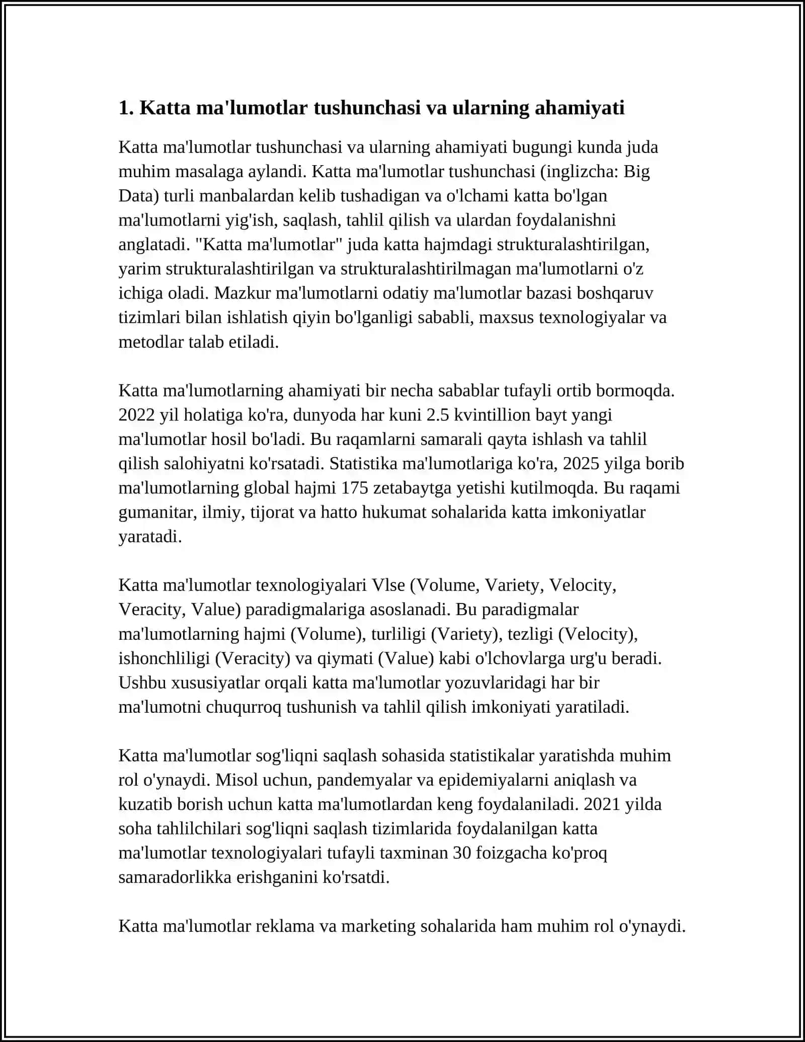 BIG DATA TAHLILIDA NAZARIYA VA AMALIYOT UYG'UNLIGI 3