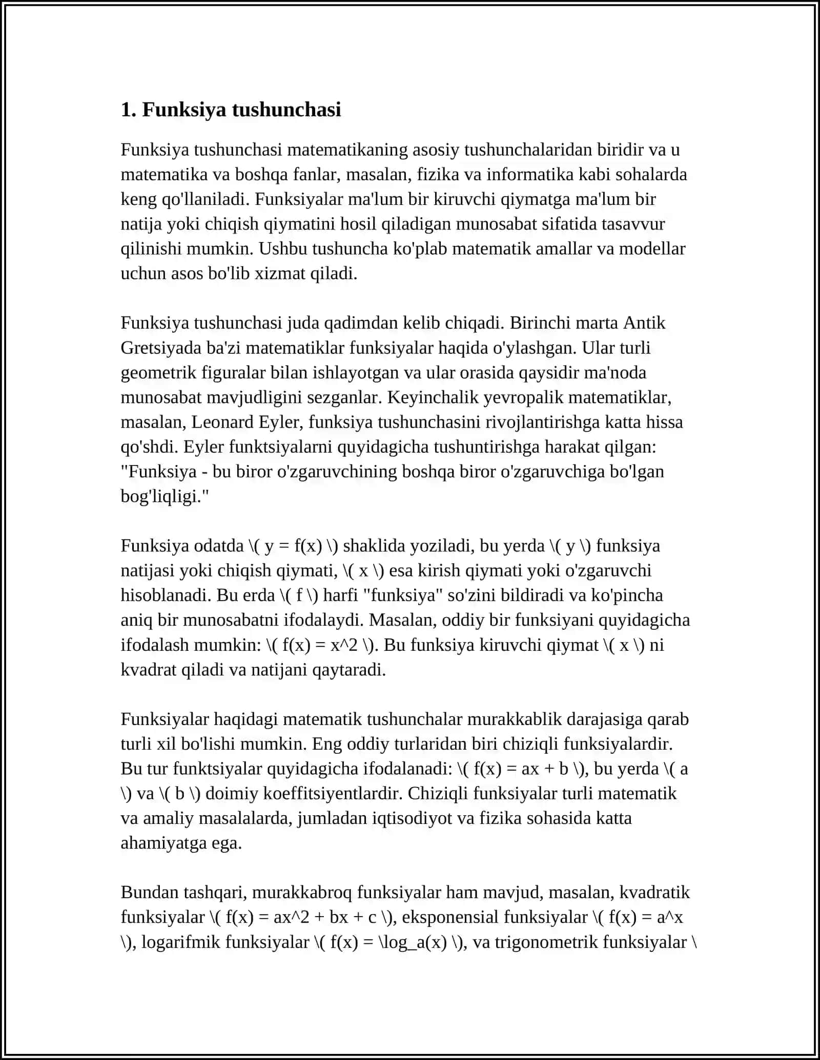 FUNKSIYA VA FUNKSIYA ISHI 3