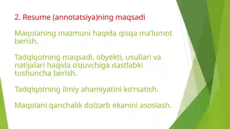 ilmiy maqolaga resume yozish 3