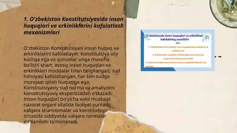 O'zbekistonda inson huquqlari va erkinliklari kafolatining yaratilishi 3
