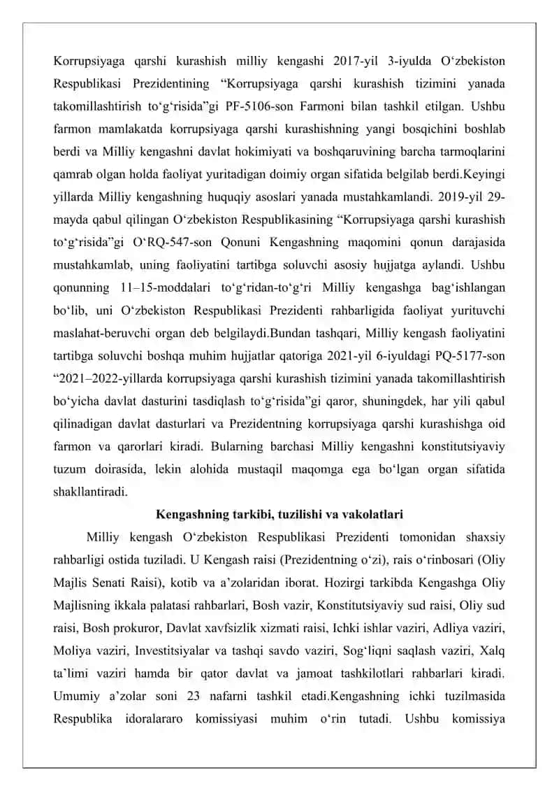 Korrupsiyaga qarshi kurashish Milliy kengashi va uning hududiy kengashlari 3
