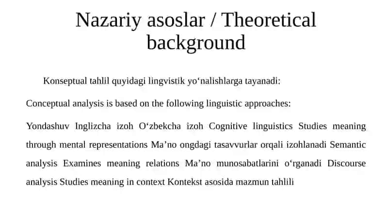 Conceptual Analysis in Text Linguistics 3