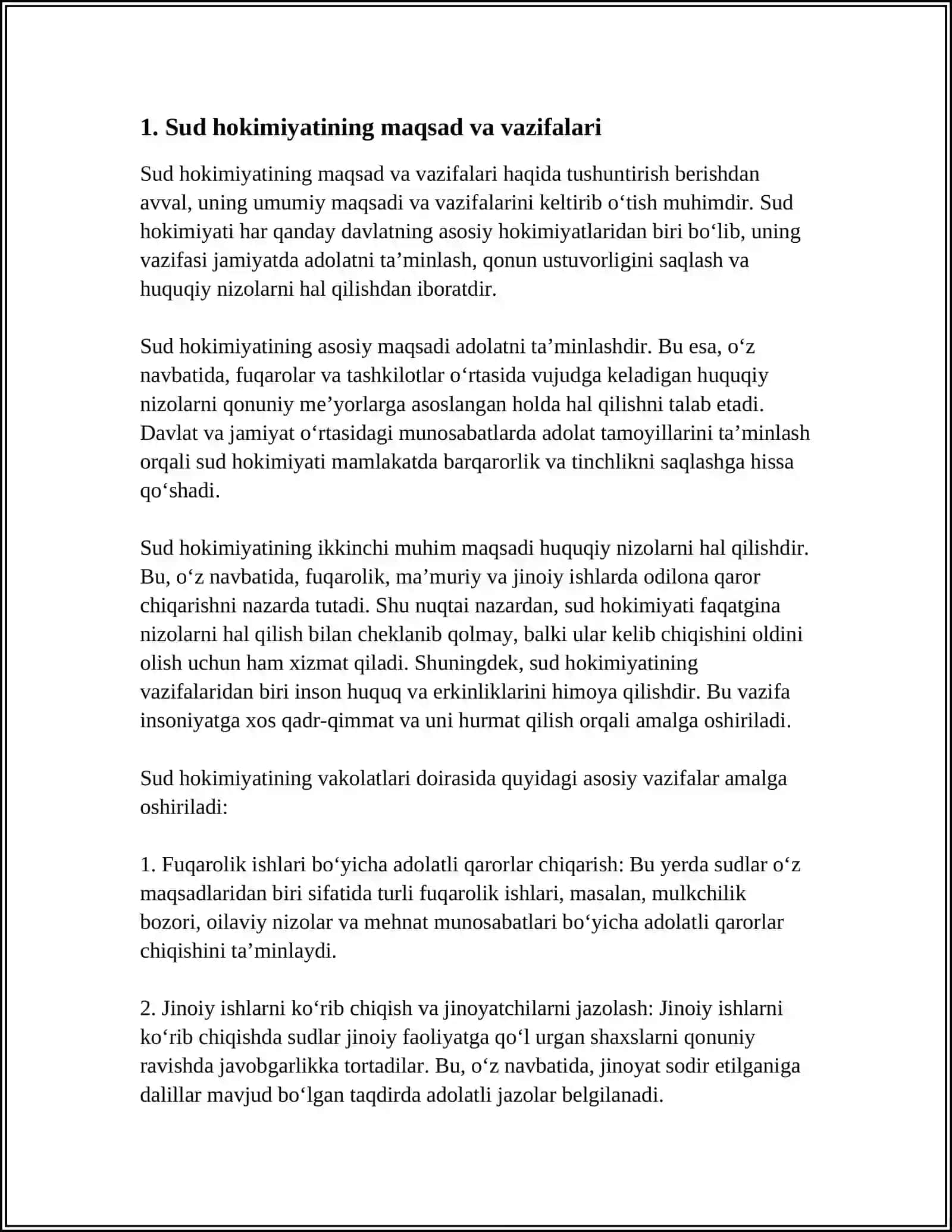 SUD VA HUQUQNI HIMOYA QILISH ORGANLARI FANIDAN MUSTAQIL ISHI 3
