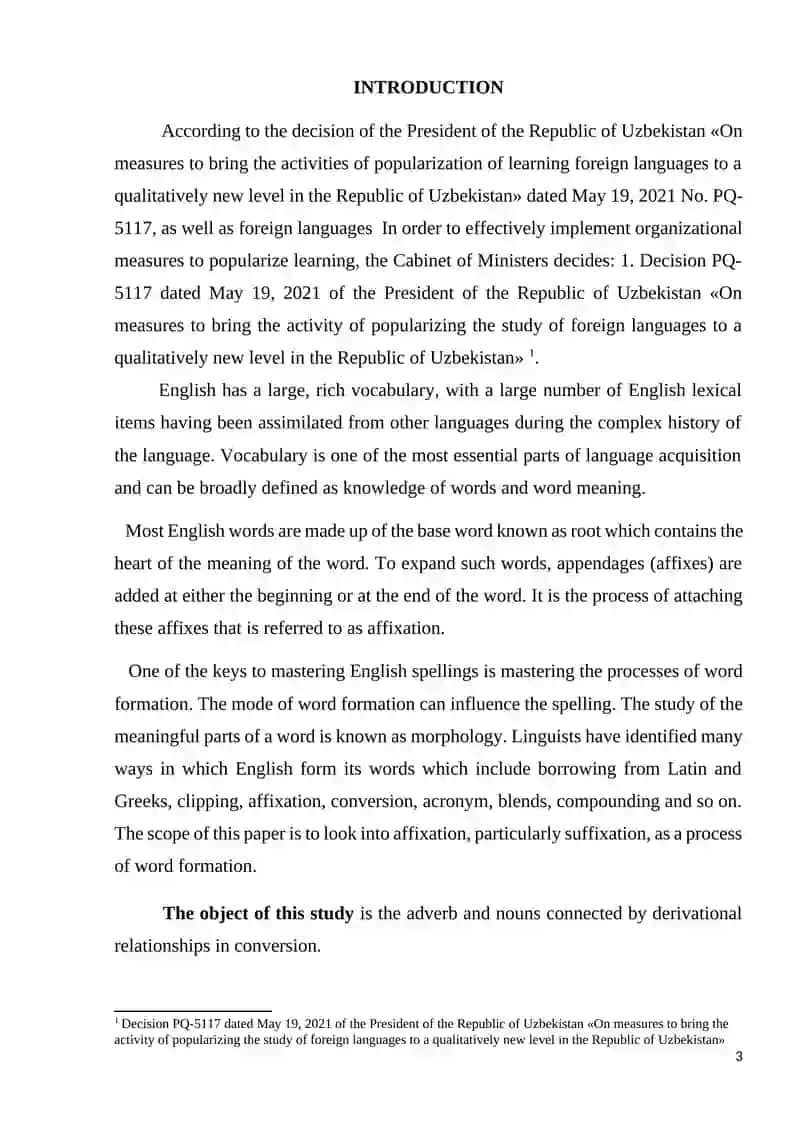 Course Work on "The Problems of the Adverb in Present Day English" 3