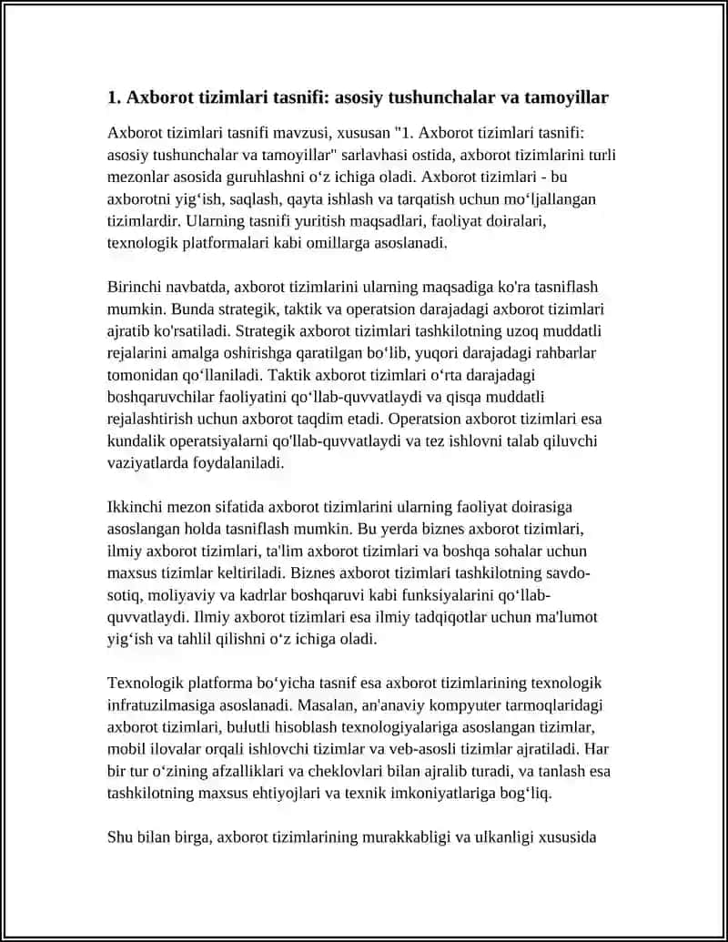 AXBOROT TIZMLARI TASINIFI 3