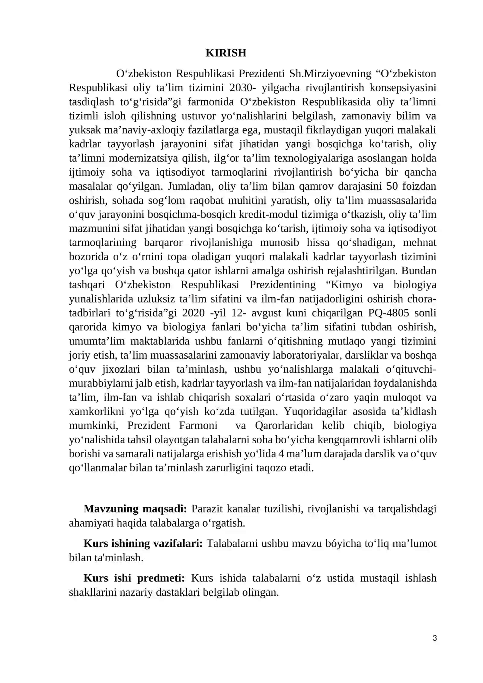 Parazit kanalar tuzilishi, rivojlanishi va kasallik tarqatishdagi ahamiyati 3