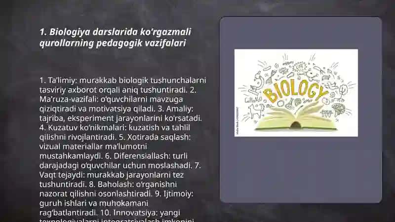 Biologiya fanidan koʻrgazmali qurollardan foydalanish 3