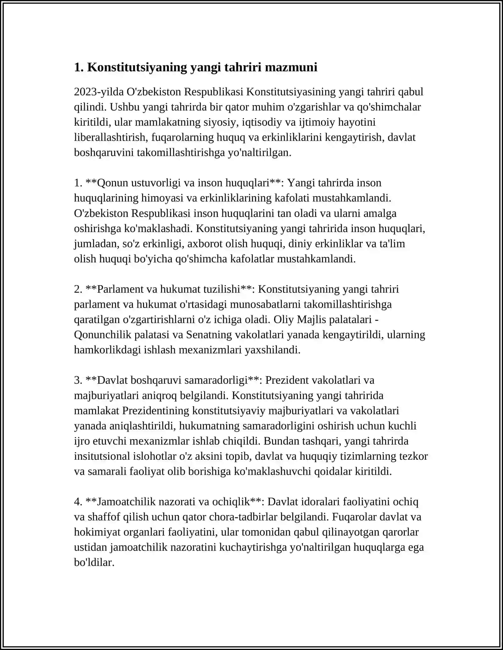 O'ZBEKISTON RESPUBLIKASI KONSTITUTSIYASINING YANGI TAHRIRDAGI QABUL QILINISHI 3