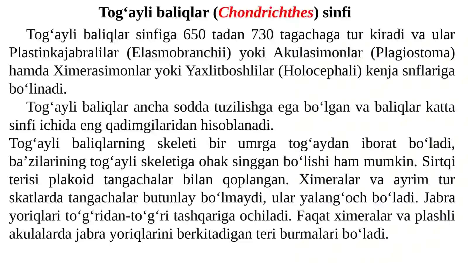 BALIQLAR (PISCES) KATTA SINFINING UMUMIY TAVSIFI VA SISTEMATIKASI 3