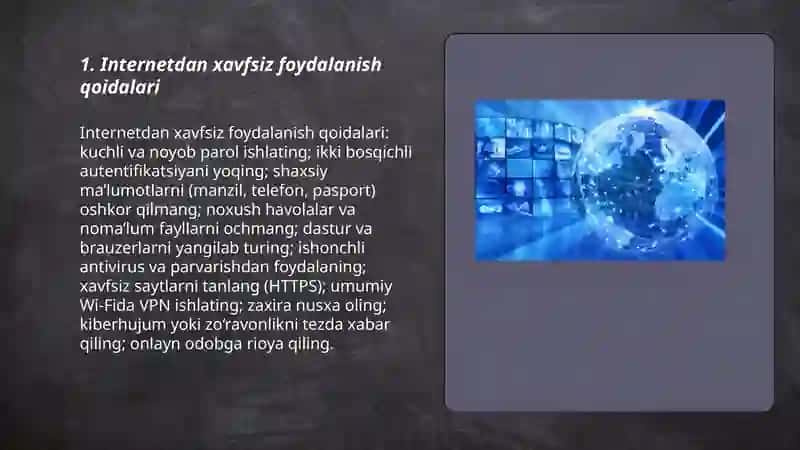Internetdan xavfsiz foydalanish qoidalari 3