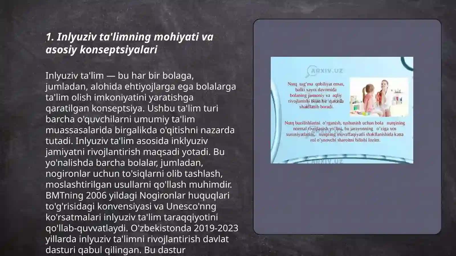 Alohida ta'lim ehtiyojlari bôlgan bolalarni samarali Inklyuziv taʼlim olishning asosiy shartlari 3
