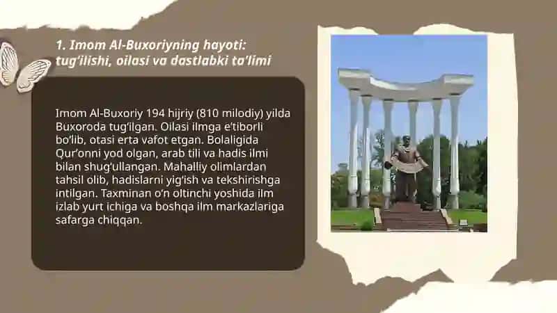 Imom Al-Buxoriy hayoti va asarlari 3