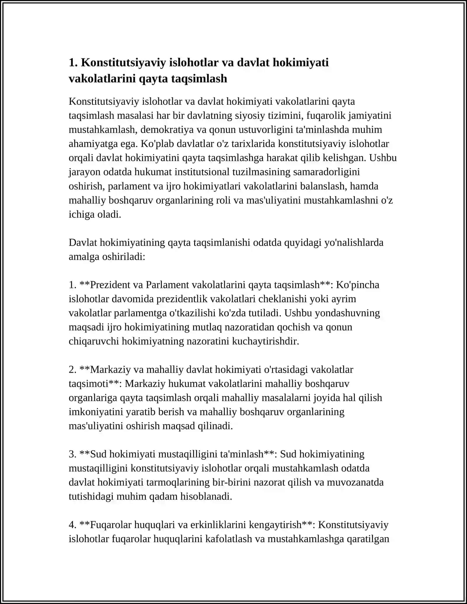 MUSTAQILLIK YILLARIDA DAVLAT BOSHQARUVI TIZIMIDA AMALGA OSHIRILGAN ISLOHATLAR 3