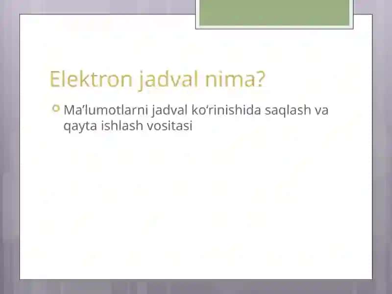 Elektron jadvalni loyihalash 3