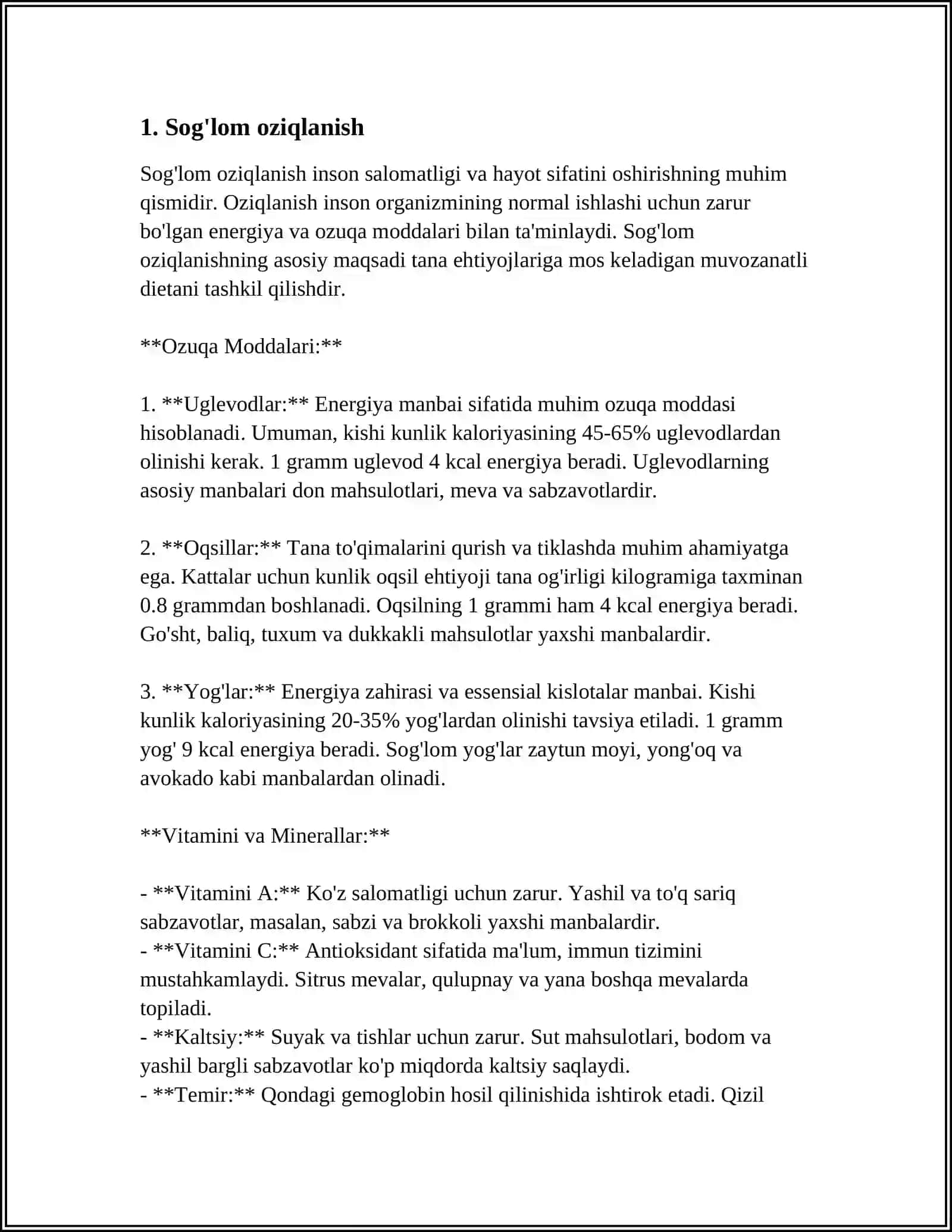 SOG'LOM TURMUSH TARZI 3