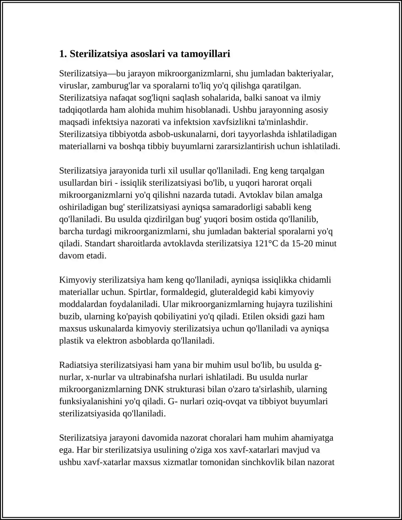 INFEKSIYA NAZORATI VA INFEKSION XAVFSIZLIK STERILIZATSIYA 3