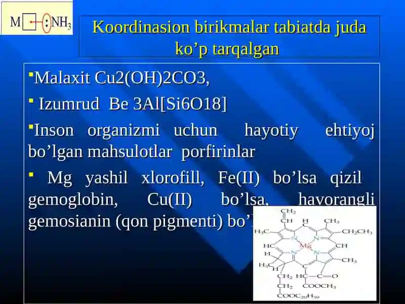 Kompleks birikmalar. Kimyoviy bog’lar tabiati 3