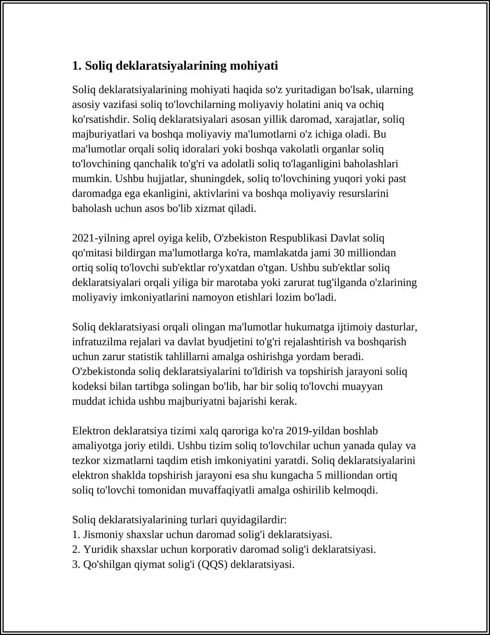 SOLIQ DEKLARATSIYALARNI QAYTA ISHLASH 3
