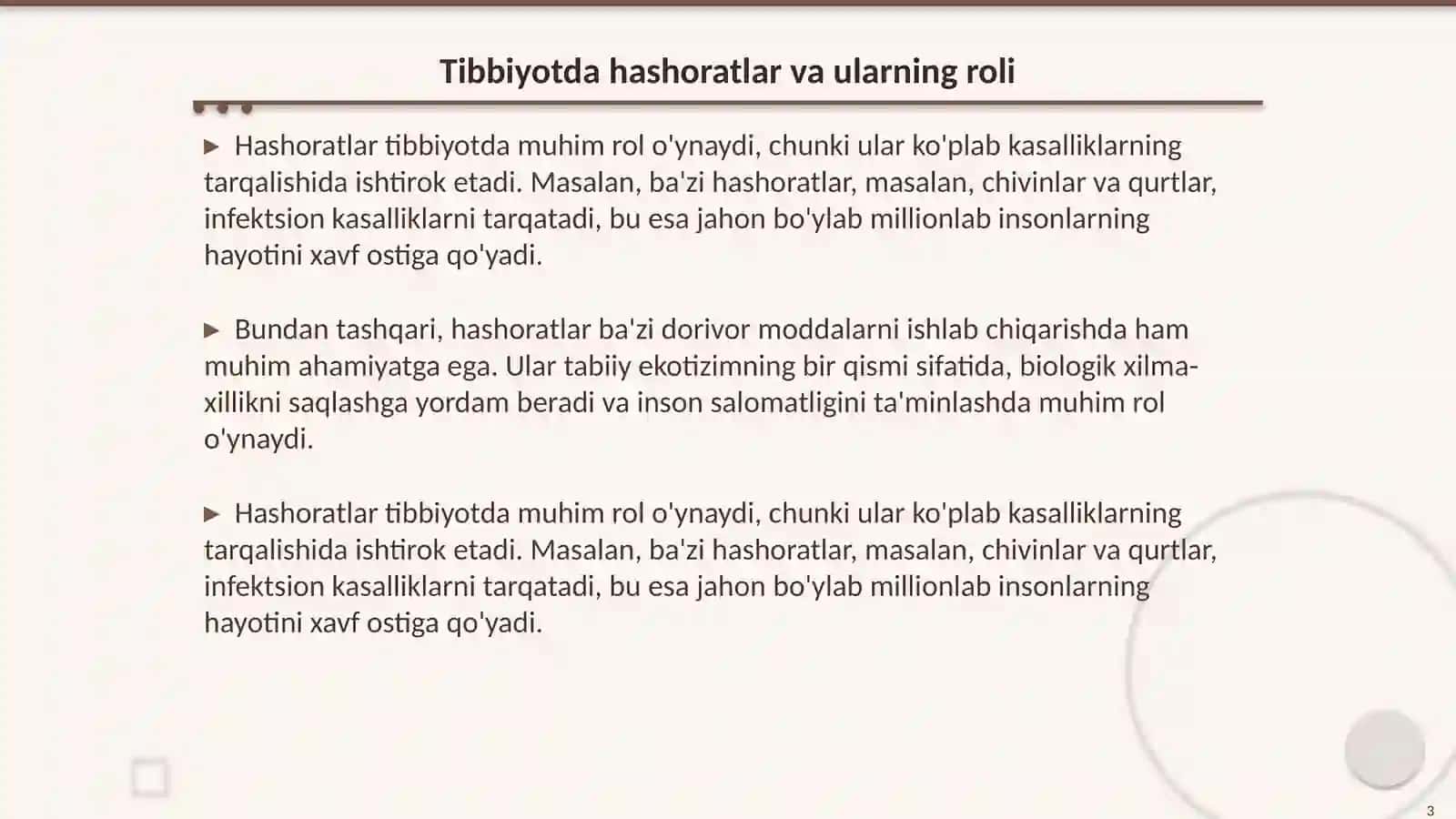 Tibbiyotda ahamiyatga ega boʻlgan hashoratlar xilma xilligi 3