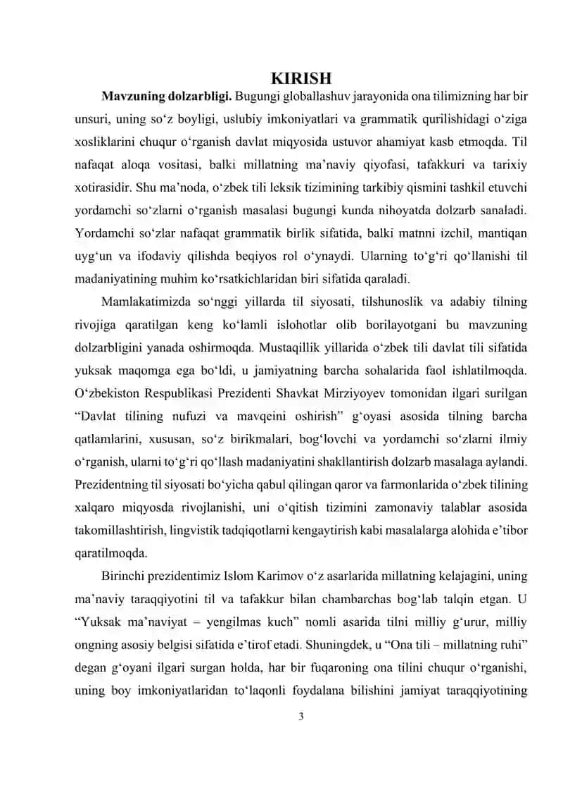 O'zbek tilida yordamchi so'zlar 3