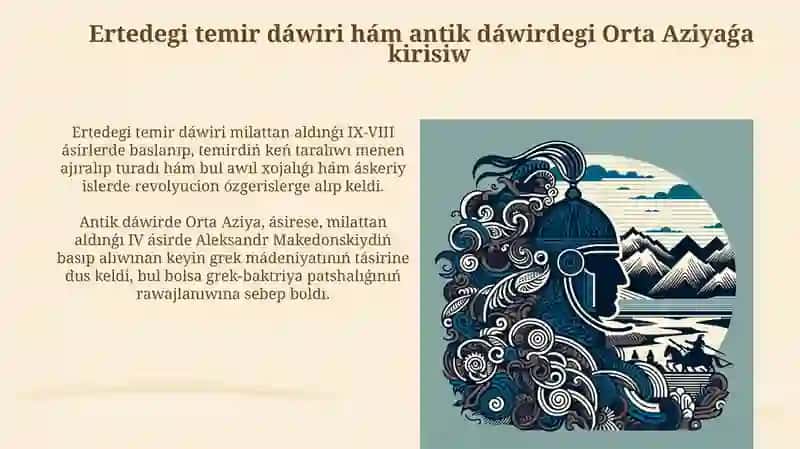 Ertedegi temir dáwiri hám antik dáwiri tariyxiy-ma'deniy procesleri 3