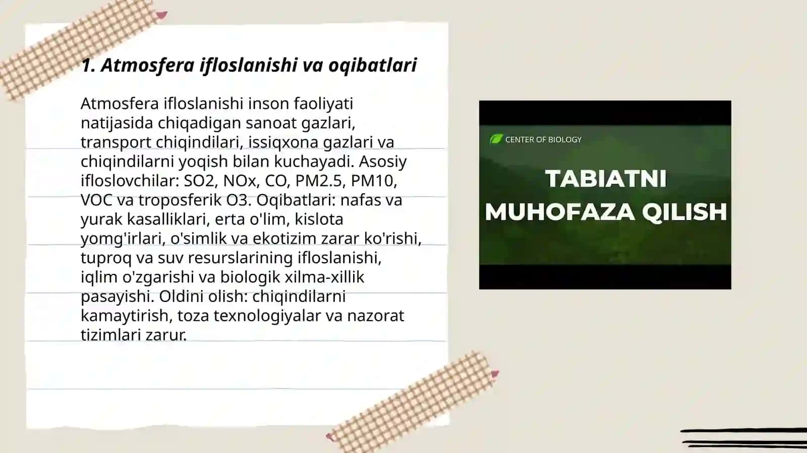Inson faoliyatining tabiatga taʼsiri va tabiatning javobi 3