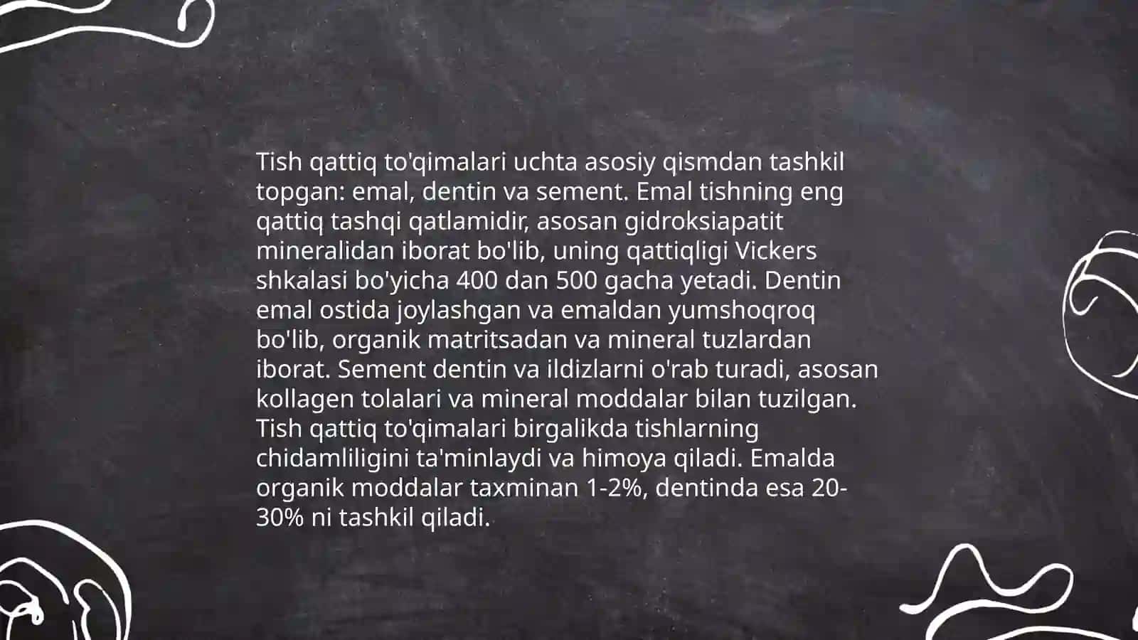 Tish qattiq to'qimalarini charxlash tamoyillari 3