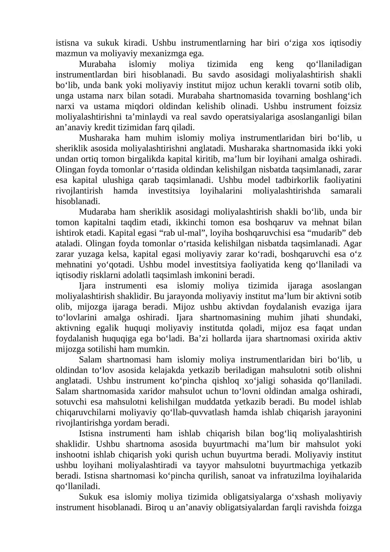 Islomiy moliya tizimida islom moliya instrumentlari 3