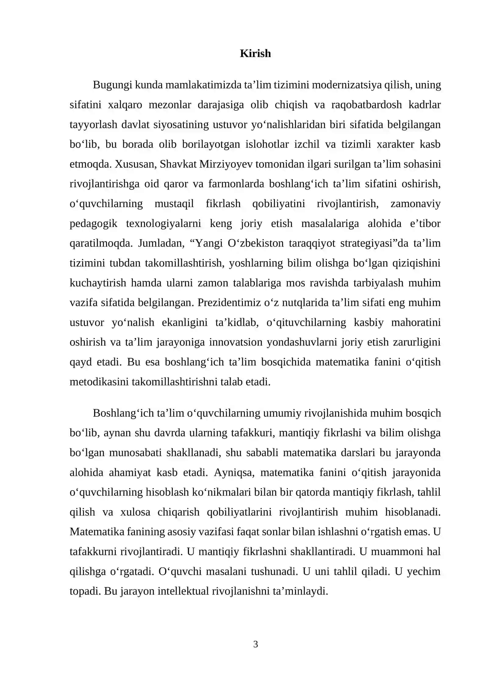 Boshlang‘ich sinfda matematika o‘qitishni tashkil qilish shakllari.O‘qitish metodlari 3