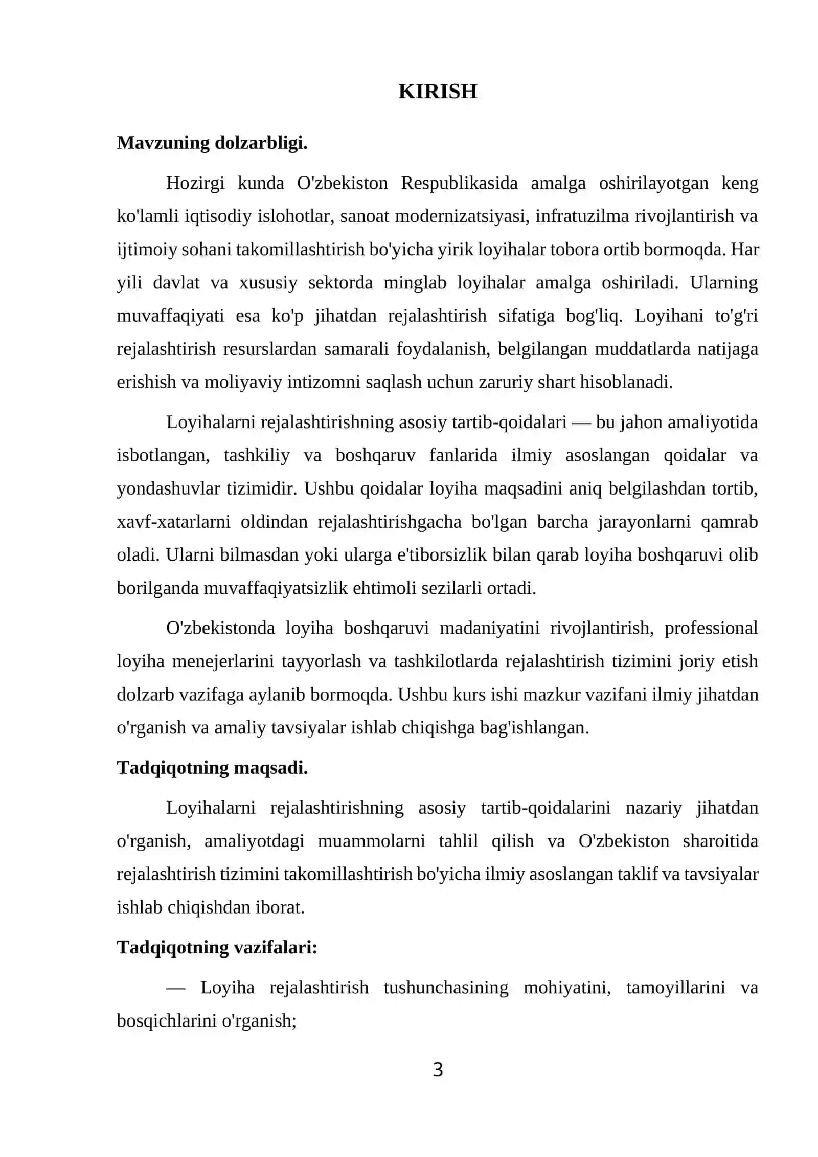Loyihalarni Rejalashtirishning Asosiy Tartib-Qoidalari 3