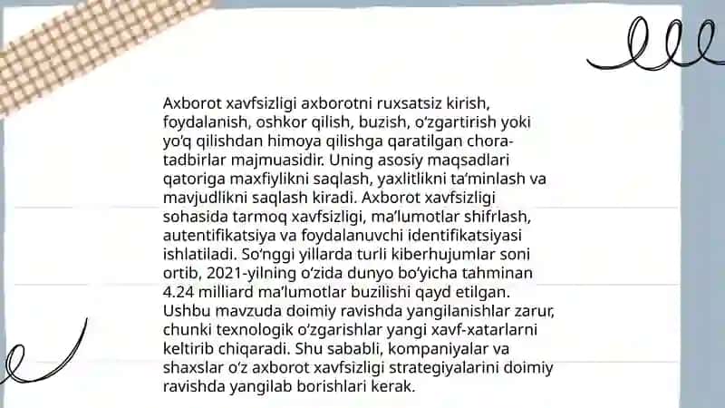 O'zbekistonda axborot xavfsizligining ma'naviy va huquqiy asoslar 3