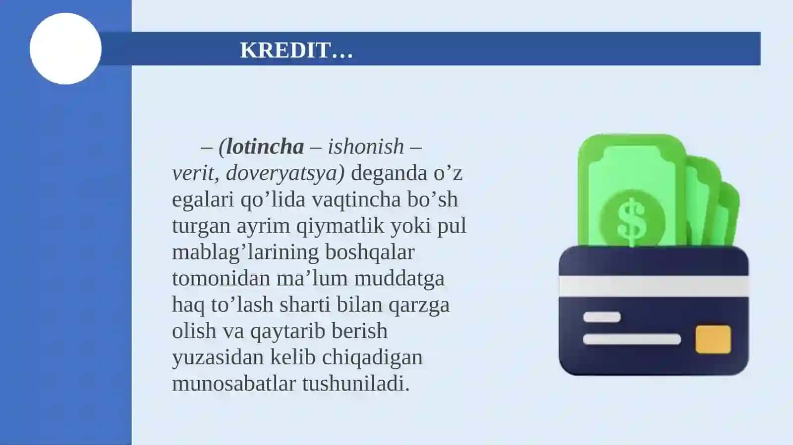 KREDITNING ZARURLIGI, MOHIYATI VA FUNKSIYALARI 3