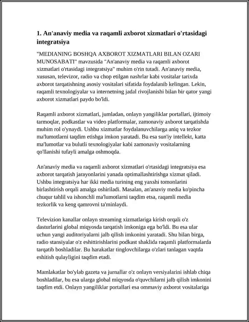 An'anaviy media va raqamli axborot xizmatlari o'rtasidagi integratsiya 3