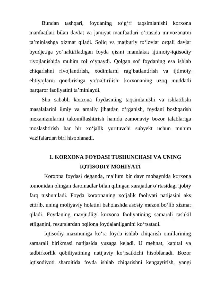 Korxona foydasining taqsimlanishi va ishlatilishi 3