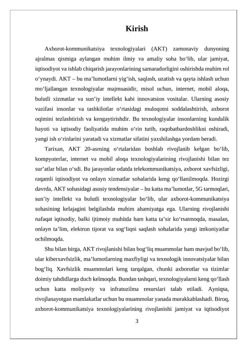 Axborot-kommunikatsiya texnologiyalari (AKT) 3