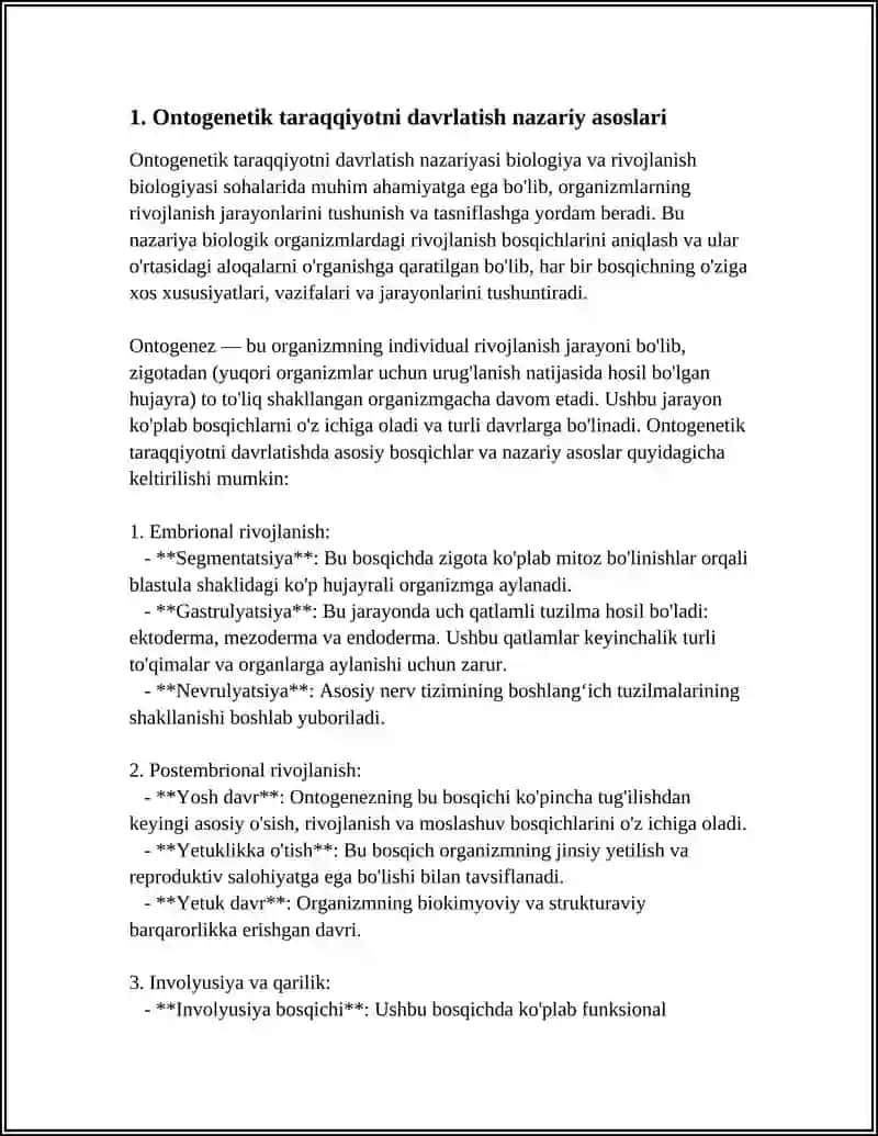 ONTOGENETIK TARAQQIYOTNI DAVRLATISH MUAMMOSI 3