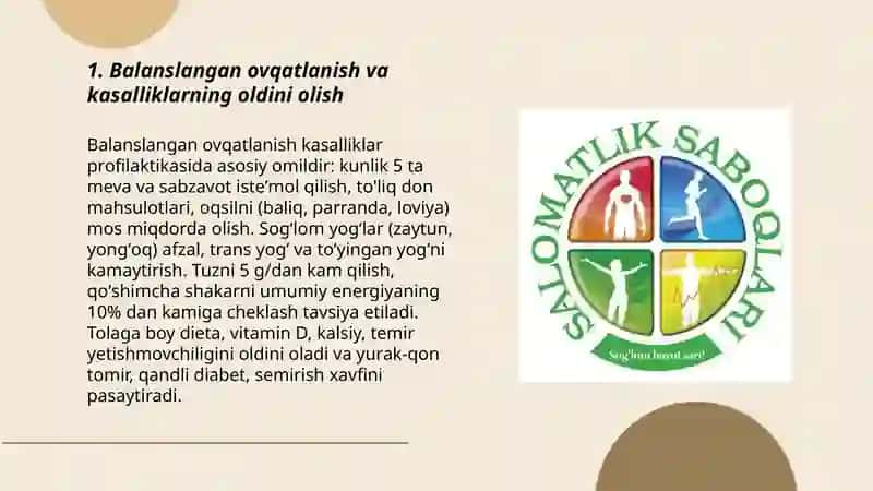 Turli kasalliklar profilaktikasida sogʻlom turmush tarzi 3