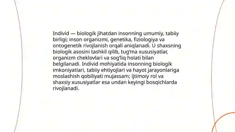 Individ, shaxs, individuallik tushunchasi 3