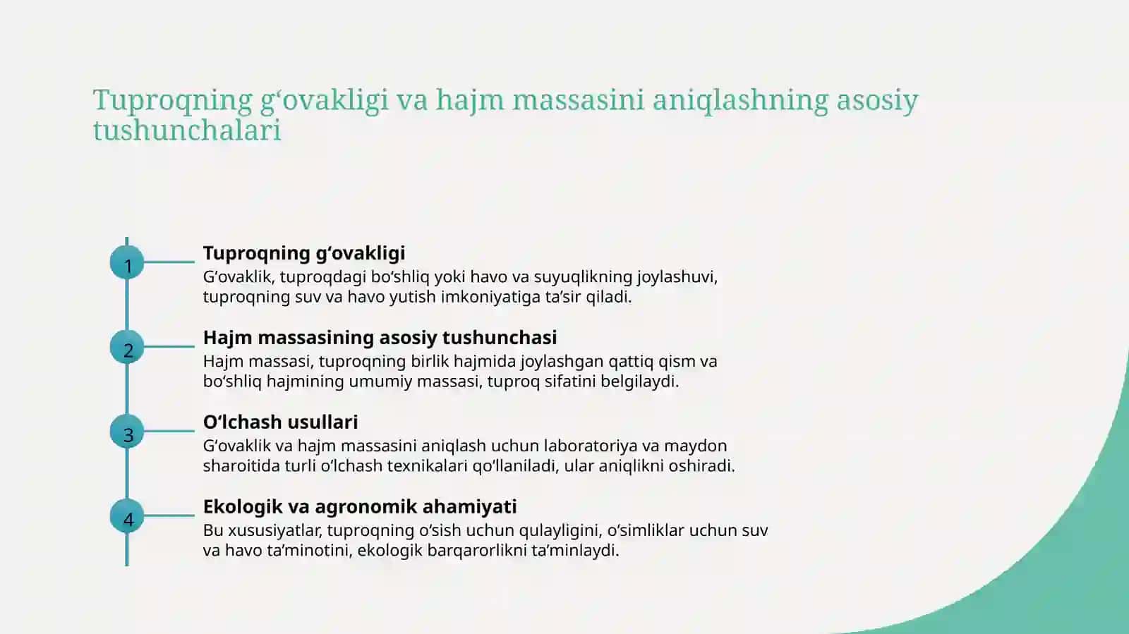 Tuproqning umumiy gʻovakligi va hajm massasini aniqlash 3
