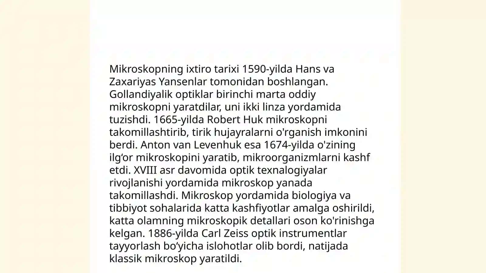 Mikroskop texnikasining rivojlanish tarixi 3