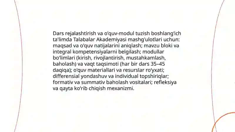 Dars rejalashtirish va oʻquv-modul tuzish 3